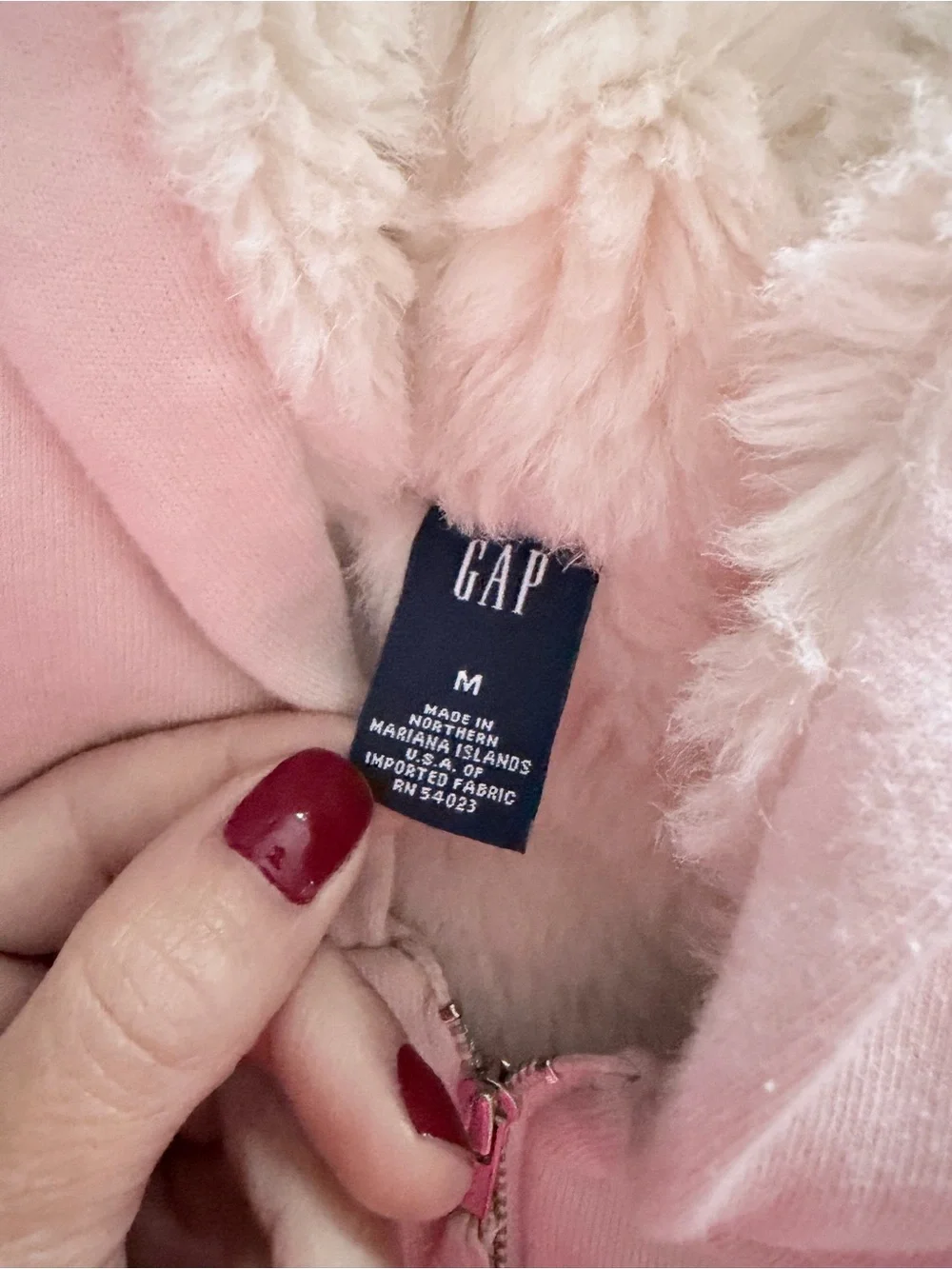 GAP Girls Pink Hooded Faux Fur-Lined Jacket | Size M